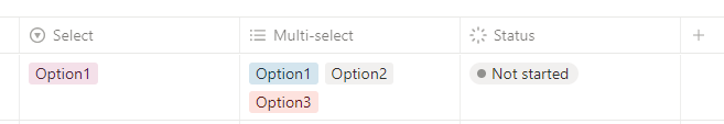 Tag Notion database items with Select, Multi-select and Status